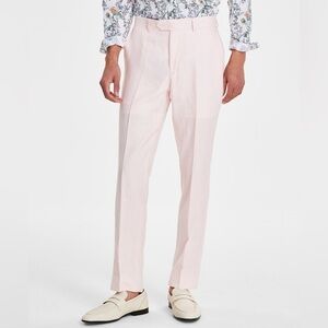 Bar III Men’s Slim-Fit Linen Suit Pants 33W 30L Pink